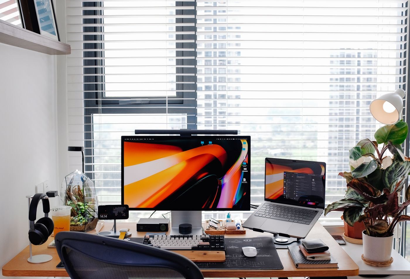 Modern IT workspace with dual-monitor desktop setup